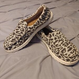 Hey Dude Leopard Print Slip-On Shoes